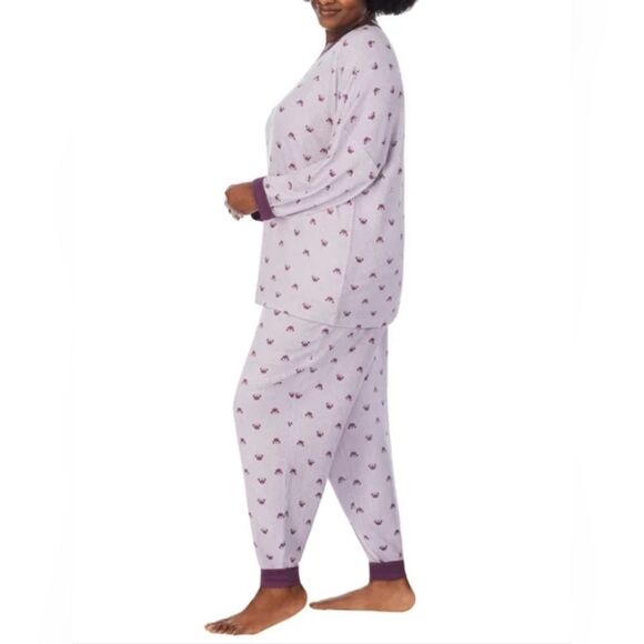 Disney Minnie Mouse 2pc Purple Cozy Long Sleeve Jogger Lounge Pajama Set, 3X - Picture 3 of 5